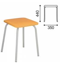 Табурет РС01-03, серебристый каркас, песочный кожзам, РС.01/03-523-05